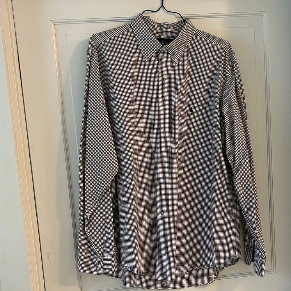Ralph Lauren Men's Black and White Checkered Shirt-NWOT